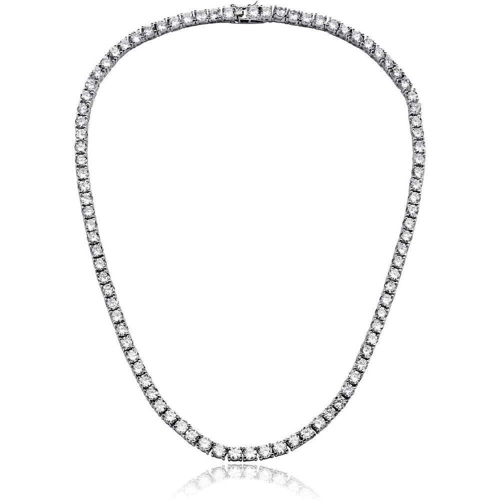 for Women Sterling Silver and Gold-Plated Round Cut Cubic Zirconia Forever by Your Side 18in Necklace for Women Sterling Silver and Gold-Plated Round Cut Cubic Zirconia Forever by Your Side 18in Necklace